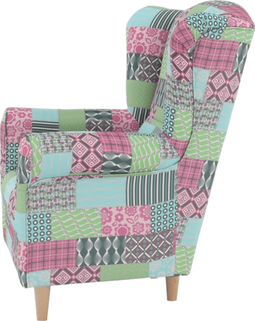 Křeslo Evier, látka patchwork M1