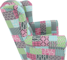 Křeslo Evier, látka patchwork M1