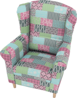 Křeslo Evier, látka patchwork M1