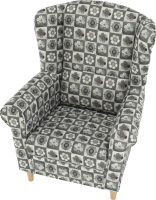 Křeslo Evier, látka patchwork N1