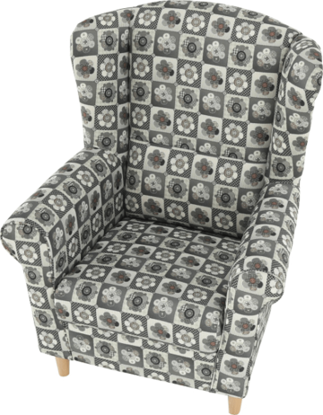 Křeslo Evier, látka patchwork N1