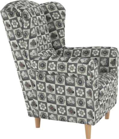 Křeslo Evier, látka patchwork N1