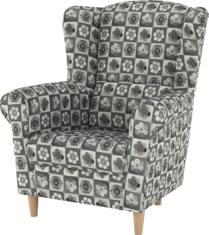 Křeslo Evier, látka patchwork N1