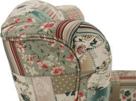 Křeslo Evier, látka patchwork Viorica 1