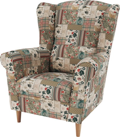 Křeslo Evier, látka patchwork Viorica 1