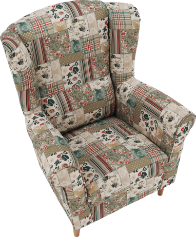 Křeslo Evier, látka patchwork Viorica 1