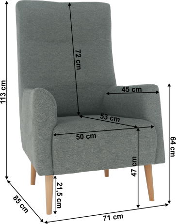 Mentolové křeslo ušák Homespot