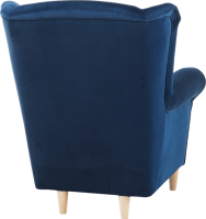 Křeslo s taburetem Porterie, látka modrá