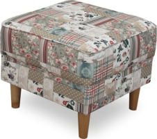 Křeslo s taburetem Porterie, látka patchwork Viorica 1
