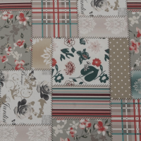 Křeslo s taburetem Porterie, látka patchwork Viorica 1