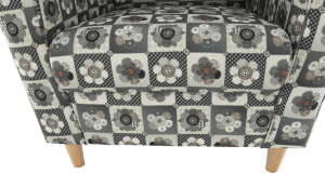 Křeslo s taburetem Porterie, látka patchwork N1