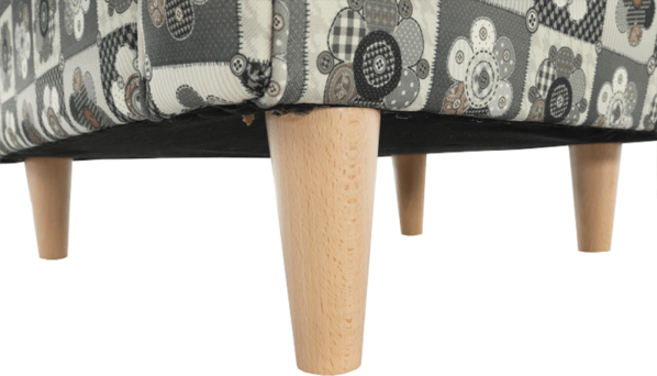 Křeslo s taburetem Porterie, látka patchwork N1
