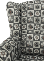 Křeslo s taburetem Porterie, látka patchwork N1