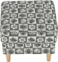 Křeslo s taburetem Porterie, látka patchwork N1