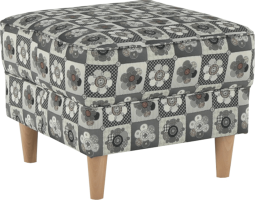 Křeslo s taburetem Porterie, látka patchwork N1