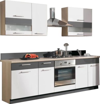 Kuchyňská linka Modena 240 cm - bílý lesk