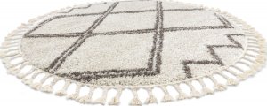 Kusový koberec Berber Asila cream and brown kruh