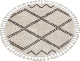 Kusový koberec Berber Asila cream and brown kruh