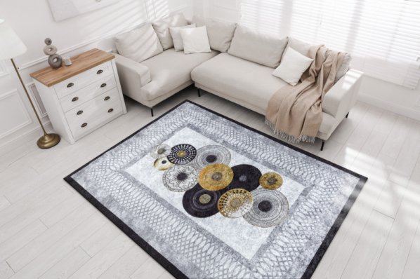 Kusový koberec Miro 51130.807 Circles grey