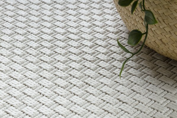Kusový koberec Timo 6272 White kruh – na ven i na doma