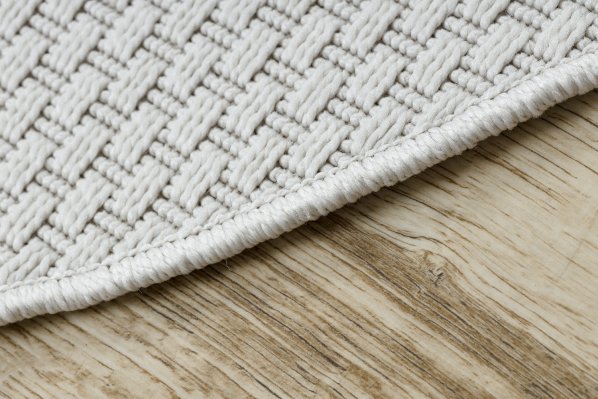 Kusový koberec Timo 6272 White kruh – na ven i na doma