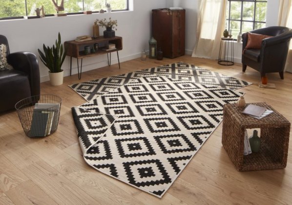 Kusový koberec Twin-Wendeteppiche 103129 schwarz creme