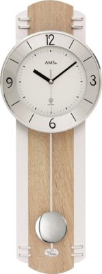 Kyvadlové nástěnné hodiny 5291 AMS řízené rádiovým signálem 60cm