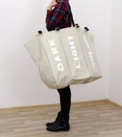 Šedobéžový látkový koš na prádlo,LAUNDRY TYP 3
