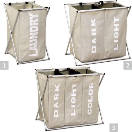Šedobéžový látkový koš na prádlo,LAUNDRY TYP 3