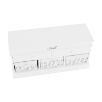 Dřevěná lavice BLANCO, 3 košíky, bílá