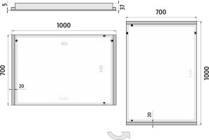 LED zrcadlo ZP11004 100x70cm