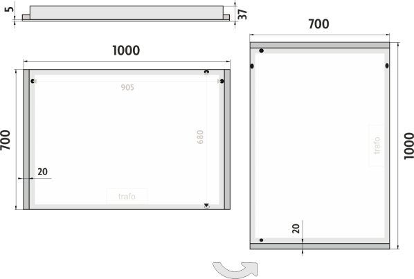 LED zrcadlo ZP11004 100x70cm
