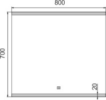 LED zrcadlo 12003V, 800x700