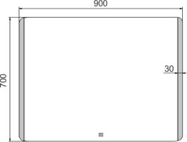 LED zrcadlo 17019V, 900x700