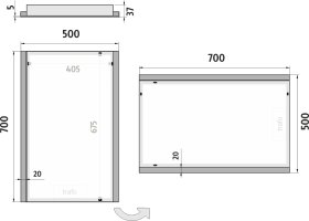 LED zrcadlo ZP11001 50x70cm