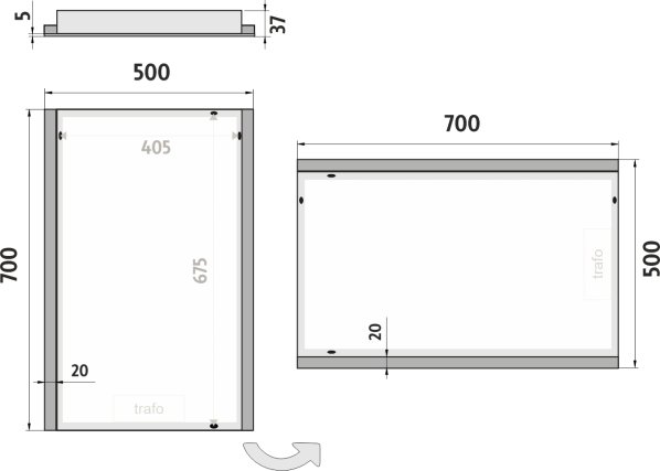 LED zrcadlo ZP11001 50x70cm