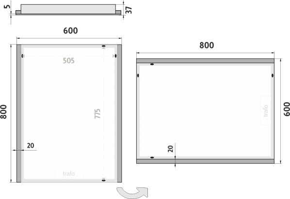 LED zrcadlo ZP11002 60x80cm