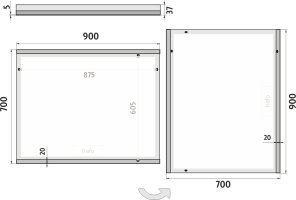 LED zrcadlo ZP12019 90x70 cm