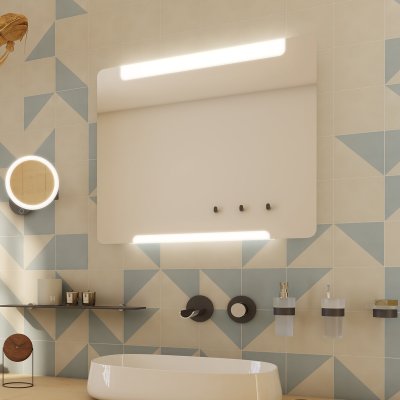 LED zrcadlo s dotykovým senzorem ZP22019V 90x70 cm