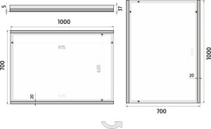 LED zrcadlo ZP12004 100x70 cm