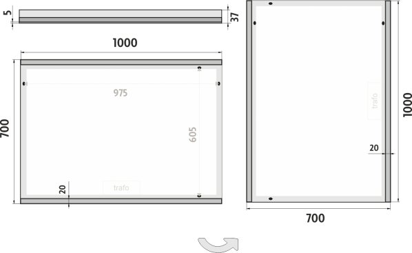 LED zrcadlo ZP12004 100x70 cm