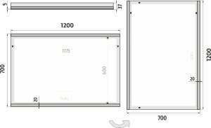 LED zrcadlo ZP12006 120x70 cm