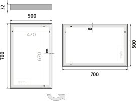 LED zrcadlo ZP13001 50x70 cm