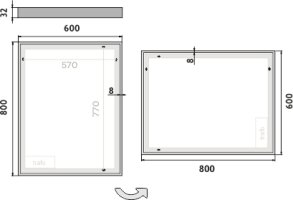 LED zrcadlo ZP13002 60x80 cm
