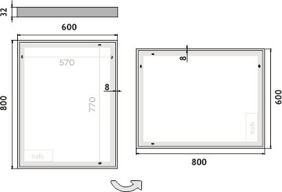LED zrcadlo ZP13002 60x80 cm