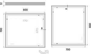 LED zrcadlo ZP13003 80x70 cm