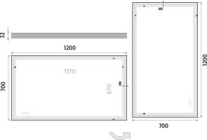LED zrcadlo ZP13006 120x70 cm