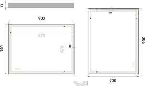 LED zrcadlo ZP13019 90x70 cm