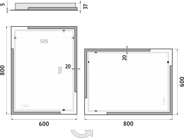 LED zrcadlo ZP14002 60x80 cm