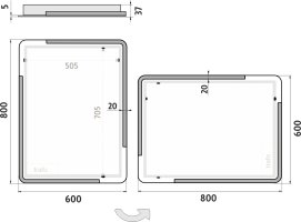 LED zrcadlo ZP15002 60x80 cm